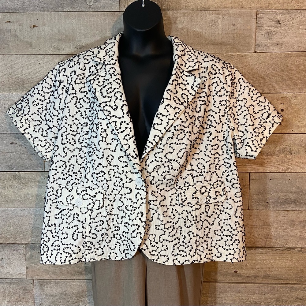 Simonton Says by George Simonton women's black & white jacket in size 3X